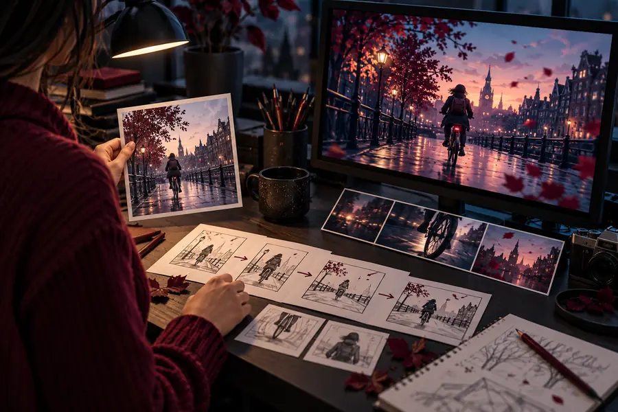 Illustrative video scene used to represent a result review